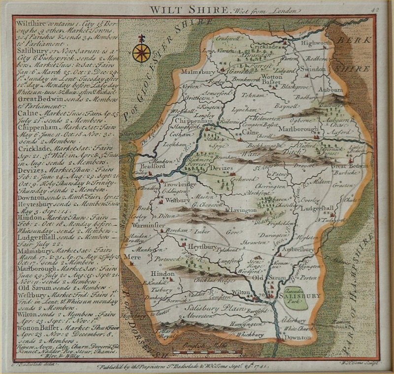 Map of Wiltshire - Badeslade